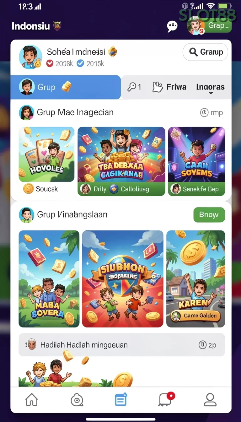 Cuplikan layar 55RP — pengaturan akun