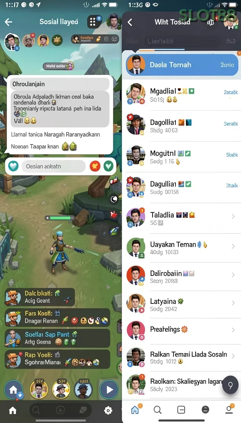 Cuplikan layar 55RP — menu navigasi